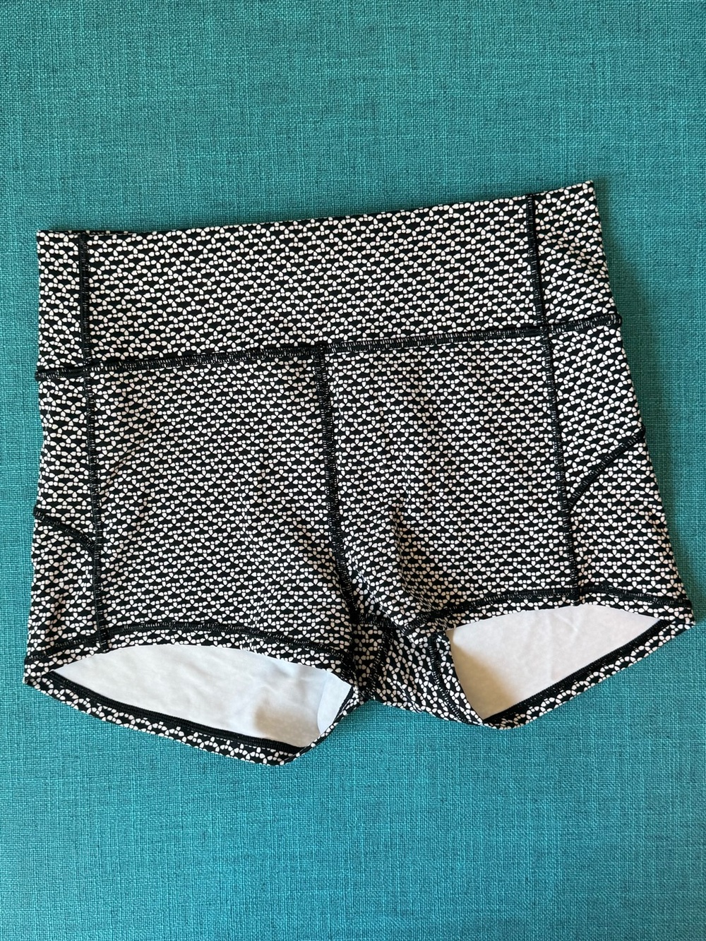 lululemon Black and White Micro Dot Athletic Shorts